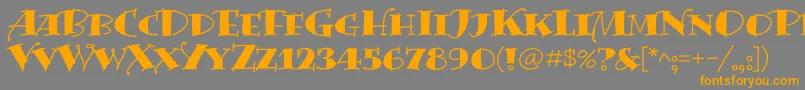 フォントBermudaSolid – オレンジの文字は灰色の背景にあります。