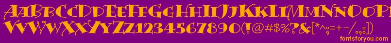 BermudaSolid Font – Orange Fonts on Purple Background