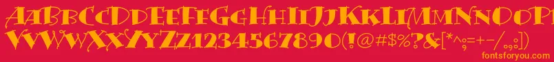 BermudaSolid Font – Orange Fonts on Red Background