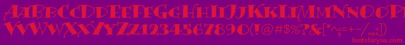 BermudaSolid Font – Red Fonts on Purple Background