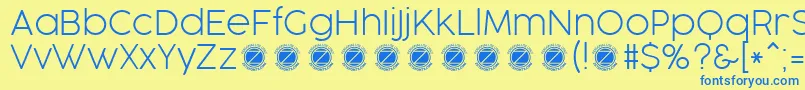 CocogooseProUltralightTrial Font – Blue Fonts on Yellow Background