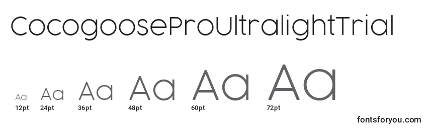 CocogooseProUltralightTrial Font Sizes
