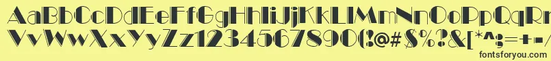MarqueeEngravedRegular Font – Black Fonts on Yellow Background