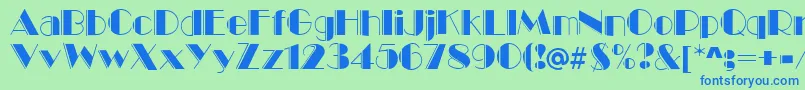 MarqueeEngravedRegular Font – Blue Fonts on Green Background
