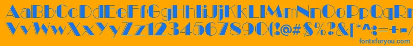MarqueeEngravedRegular Font – Blue Fonts on Orange Background