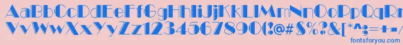 MarqueeEngravedRegular Font – Blue Fonts on Pink Background