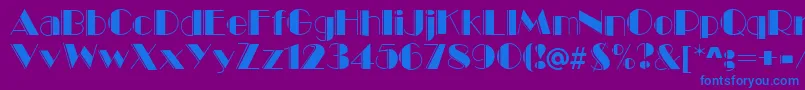 MarqueeEngravedRegular Font – Blue Fonts on Purple Background