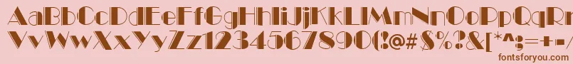 MarqueeEngravedRegular Font – Brown Fonts on Pink Background