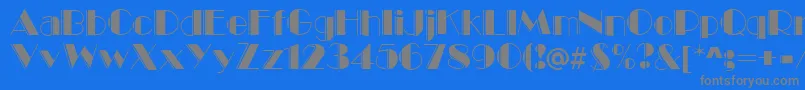 MarqueeEngravedRegular Font – Gray Fonts on Blue Background