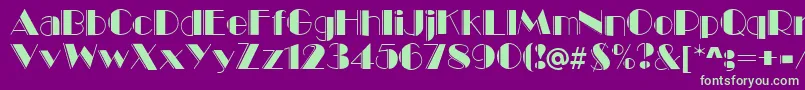 MarqueeEngravedRegular Font – Green Fonts on Purple Background