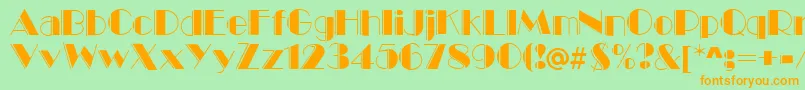 MarqueeEngravedRegular Font – Orange Fonts on Green Background