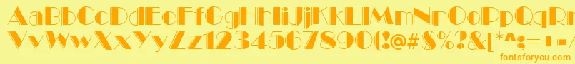 MarqueeEngravedRegular Font – Orange Fonts on Yellow Background