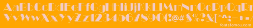 MarqueeEngravedRegular Font – Pink Fonts on Orange Background