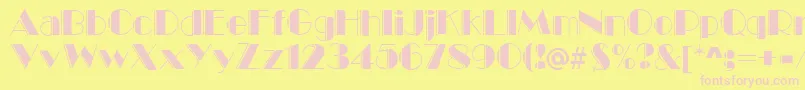 MarqueeEngravedRegular Font – Pink Fonts on Yellow Background