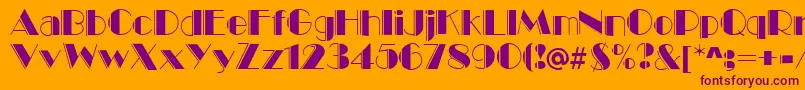 MarqueeEngravedRegular Font – Purple Fonts on Orange Background