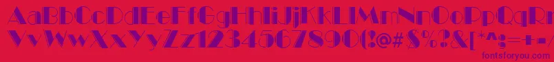 MarqueeEngravedRegular Font – Purple Fonts on Red Background