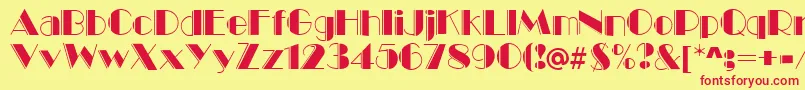 MarqueeEngravedRegular Font – Red Fonts on Yellow Background