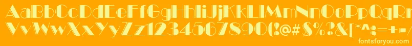 MarqueeEngravedRegular Font – Yellow Fonts on Orange Background