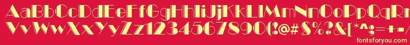 MarqueeEngravedRegular Font – Yellow Fonts on Red Background