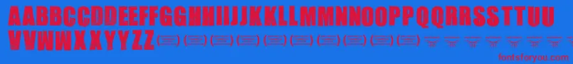 CookcountyjailhouseRegular Font – Red Fonts on Blue Background