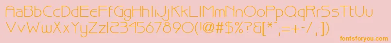 BiscuitRegularDb-Schriftart – Orangefarbene Schriften auf rosa Hintergrund