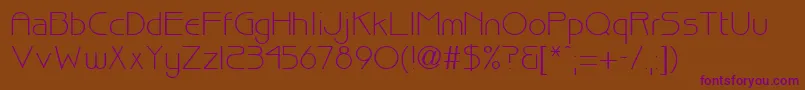 BiscuitRegularDb-Schriftart – Violette Schriften auf braunem Hintergrund
