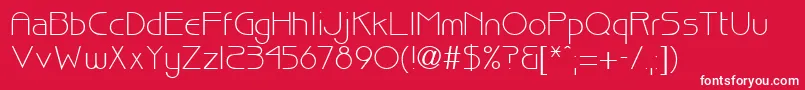 BiscuitRegularDb-Schriftart – Weiße Schriften auf rotem Hintergrund