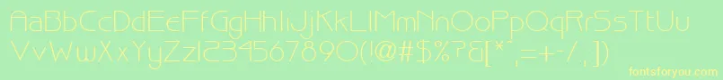 フォントBiscuitRegularDb – 黄色の文字が緑の背景にあります