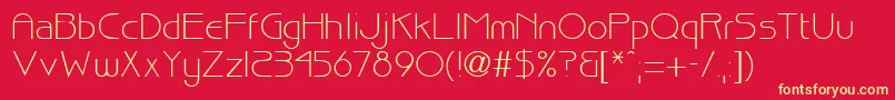 BiscuitRegularDb Font – Yellow Fonts on Red Background