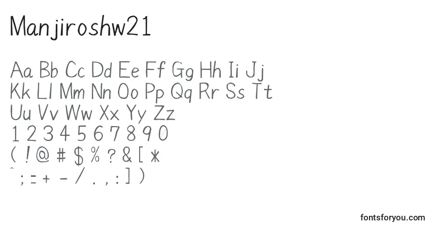 Шрифт Manjiroshw21 – алфавит, цифры, специальные символы