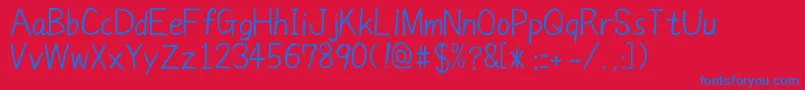 Manjiroshw21 Font – Blue Fonts on Red Background