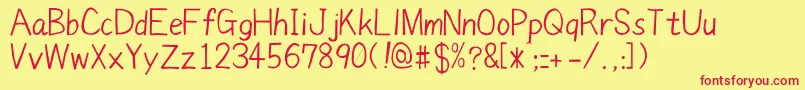 Manjiroshw21 Font – Red Fonts on Yellow Background
