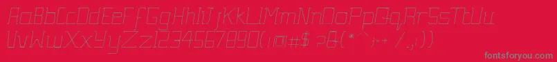 Czcionka GutsyItalic – szare czcionki na czerwonym tle