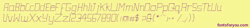 GutsyItalic Font – Purple Fonts on Yellow Background