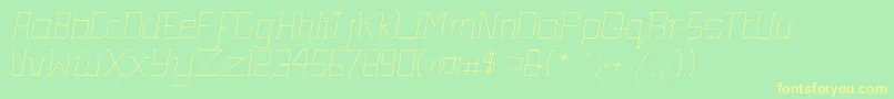 Więcej informacji o czcionce GutsyItalic Czcionka GutsyItalic – żółte czcionki na zielonym tle