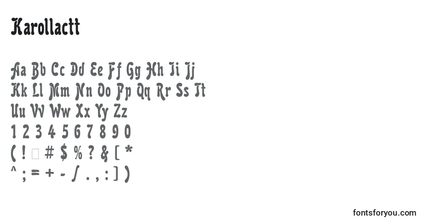 Czcionka Karollactt – alfabet, cyfry, specjalne znaki