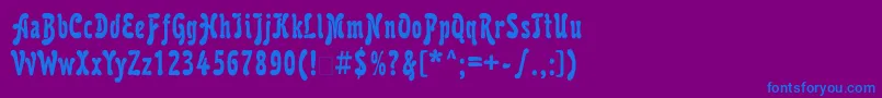 フォントKarollactt – 紫色の背景に青い文字