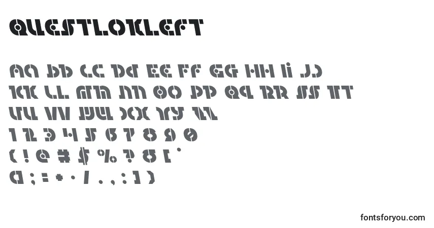 A fonte Questlokleft – alfabeto, números, caracteres especiais