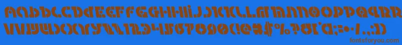 Questlokleft Font – Brown Fonts on Blue Background