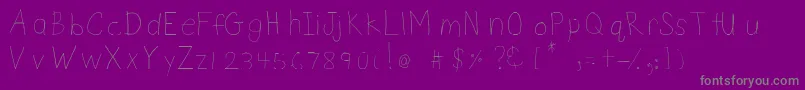 DsnetChild-Schriftart – Graue Schriften auf violettem Hintergrund
