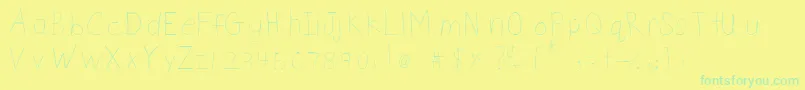 DsnetChild-Schriftart – Grüne Schriften auf gelbem Hintergrund