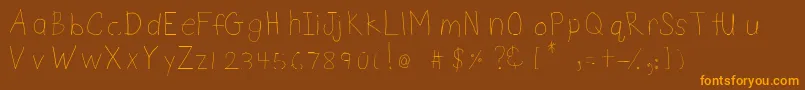 DsnetChild Font – Orange Fonts on Brown Background