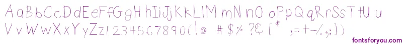 DsnetChild Font – Purple Fonts on White Background