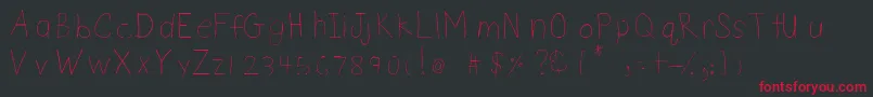 DsnetChild Font – Red Fonts on Black Background