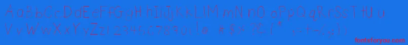 DsnetChild Font – Red Fonts on Blue Background