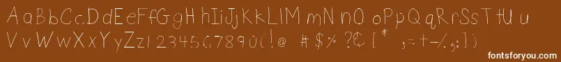 Шрифт DsnetChild – белые шрифты на коричневом фоне