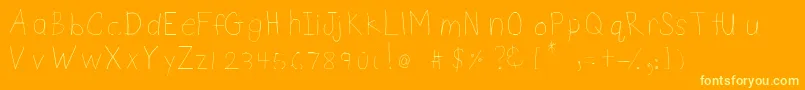 Шрифт DsnetChild – жёлтые шрифты на оранжевом фоне