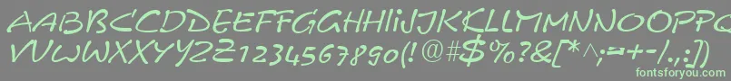PyxidiumQuick-Schriftart – Grüne Schriften auf grauem Hintergrund