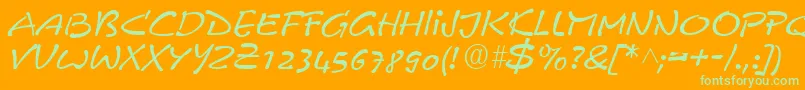 PyxidiumQuick Font – Green Fonts on Orange Background