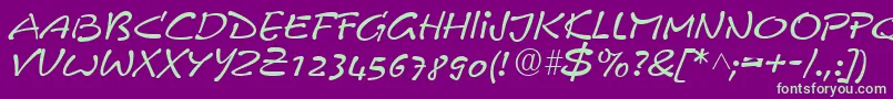 PyxidiumQuick Font – Green Fonts on Purple Background